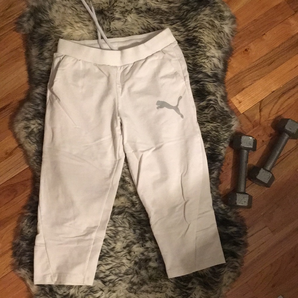 Puma white long short over the knee jogger